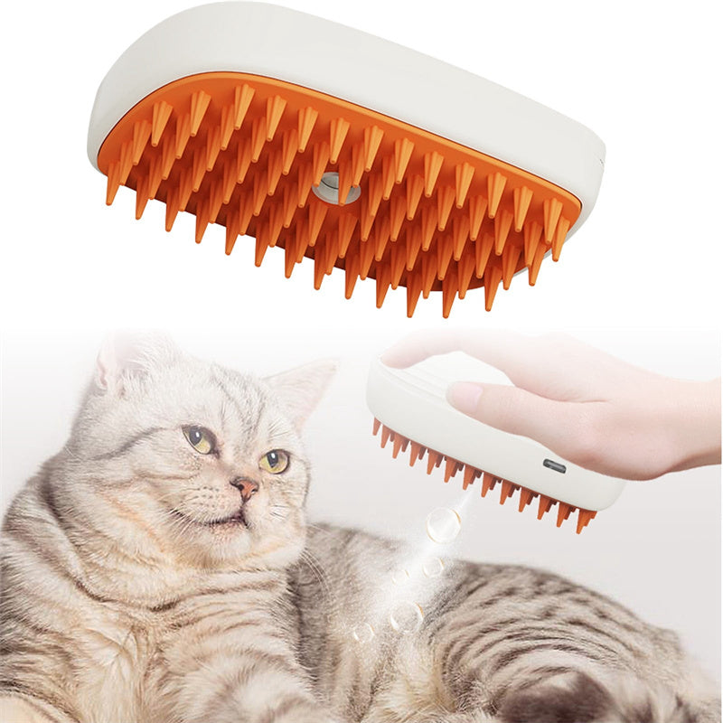 USB Rechargeable Pets Steam Brush - Spray Massage Comb Pet