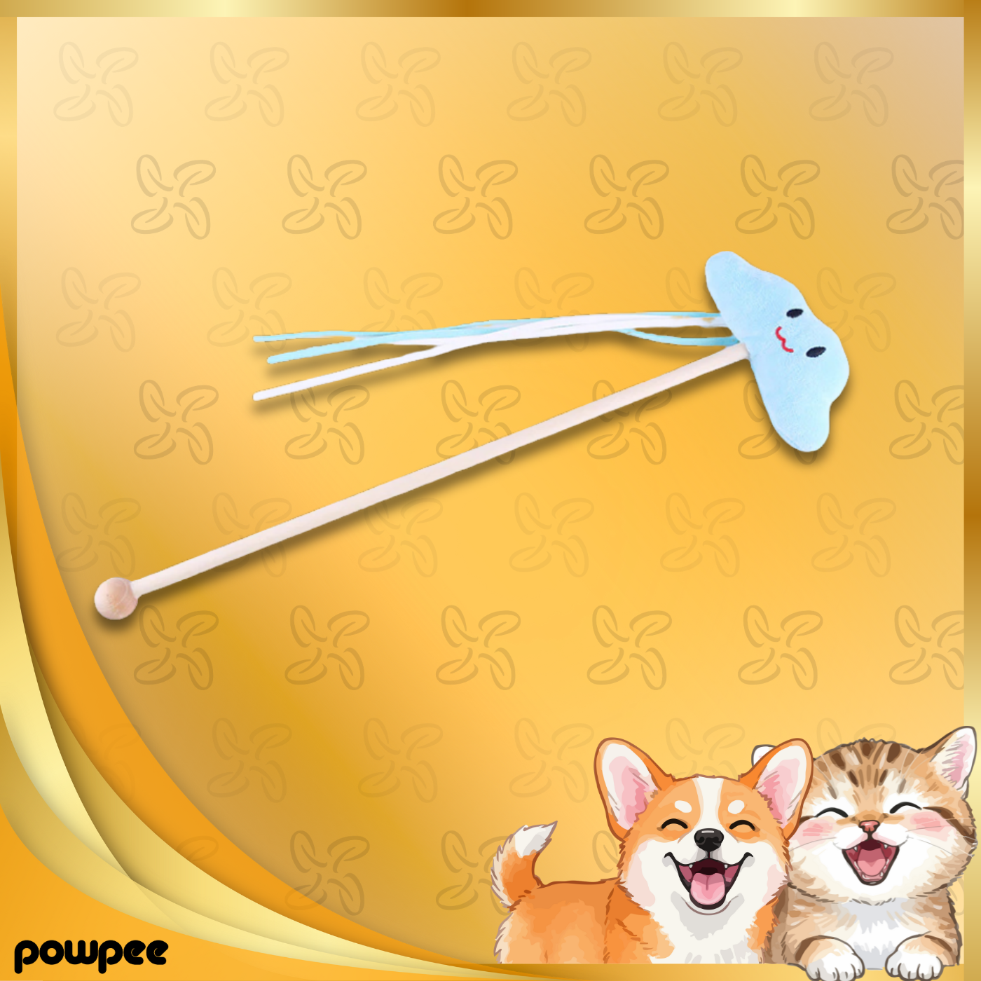 Nature’s Hunt: Premium Wooden Cat Teaser Wand with Linen Mouse, Feathers & Bell – Eco-Friendly Interactive Toy for Bonding