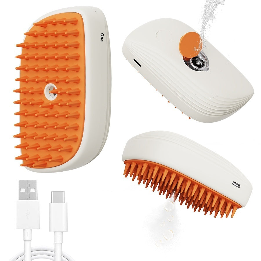 USB Rechargeable Pets Steam Brush - Spray Massage Comb Pet